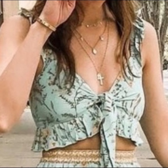 Spell and the Gypsy Maisie Crop Top  Turquoise XS - Picture 12 of 12